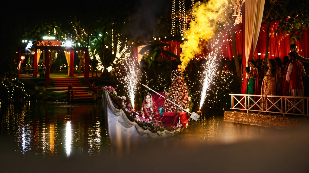 Bridal boat Entry at Minavan Resort Patna